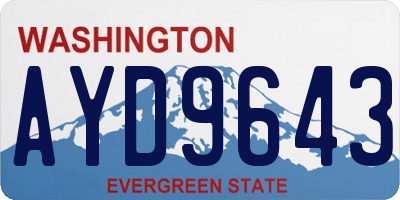 WA license plate AYD9643