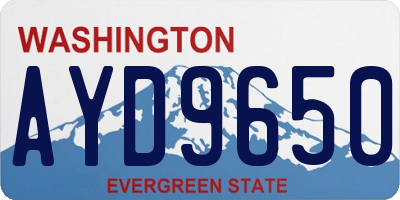 WA license plate AYD9650