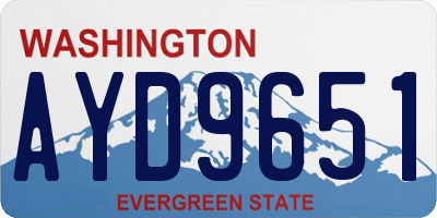 WA license plate AYD9651