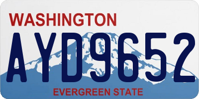 WA license plate AYD9652