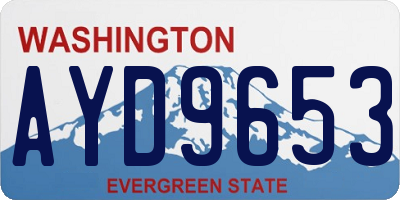 WA license plate AYD9653
