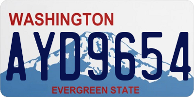 WA license plate AYD9654