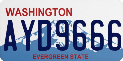 WA license plate AYD9666