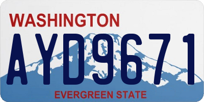 WA license plate AYD9671