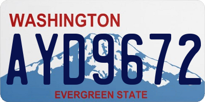 WA license plate AYD9672