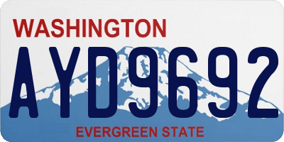 WA license plate AYD9692