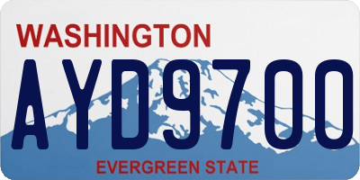 WA license plate AYD9700
