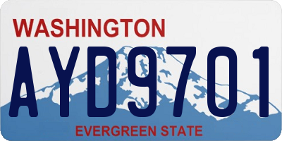 WA license plate AYD9701