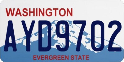 WA license plate AYD9702