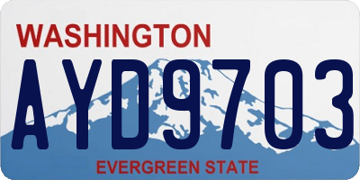 WA license plate AYD9703