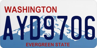 WA license plate AYD9706
