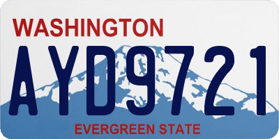 WA license plate AYD9721