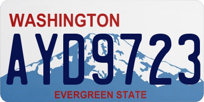 WA license plate AYD9723