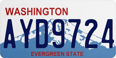 WA license plate AYD9724