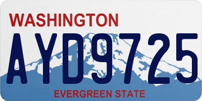 WA license plate AYD9725