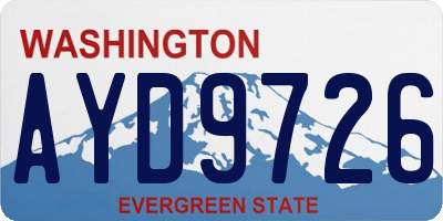 WA license plate AYD9726