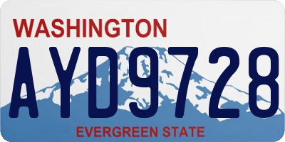 WA license plate AYD9728