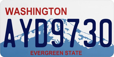 WA license plate AYD9730