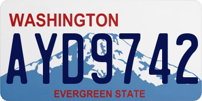 WA license plate AYD9742