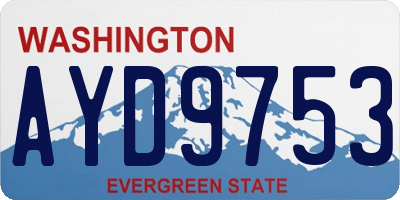 WA license plate AYD9753