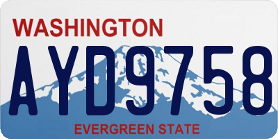 WA license plate AYD9758