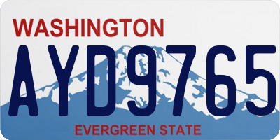 WA license plate AYD9765