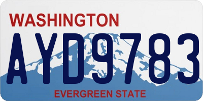 WA license plate AYD9783