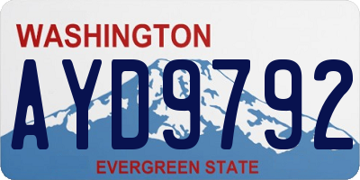 WA license plate AYD9792