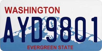 WA license plate AYD9801