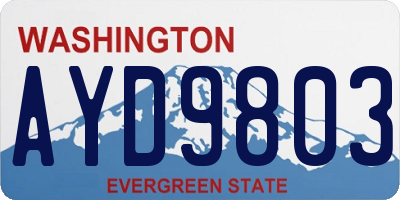 WA license plate AYD9803