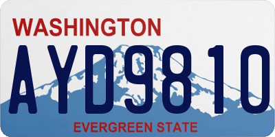 WA license plate AYD9810