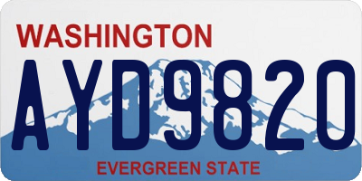 WA license plate AYD9820