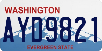 WA license plate AYD9821