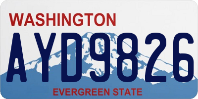 WA license plate AYD9826
