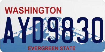 WA license plate AYD9830