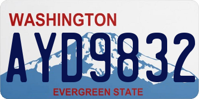 WA license plate AYD9832