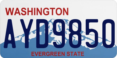 WA license plate AYD9850