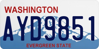 WA license plate AYD9851