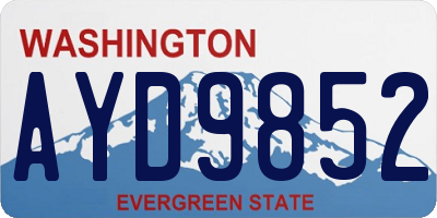 WA license plate AYD9852