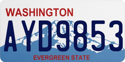 WA license plate AYD9853