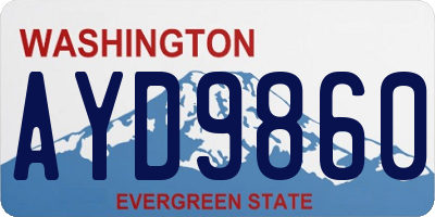 WA license plate AYD9860