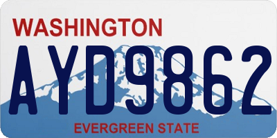 WA license plate AYD9862