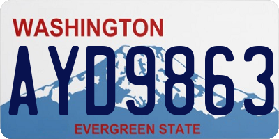 WA license plate AYD9863