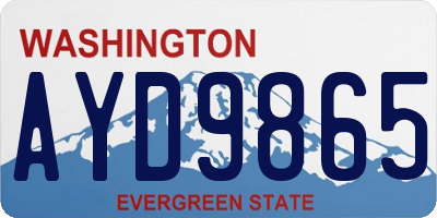 WA license plate AYD9865