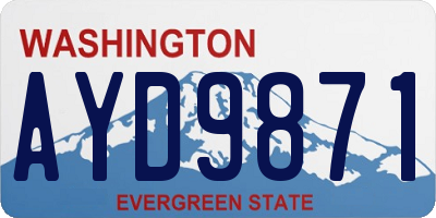 WA license plate AYD9871