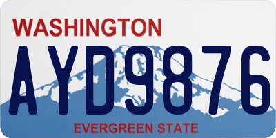 WA license plate AYD9876