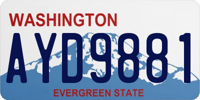 WA license plate AYD9881