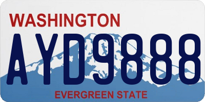 WA license plate AYD9888