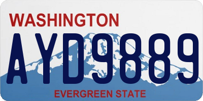 WA license plate AYD9889