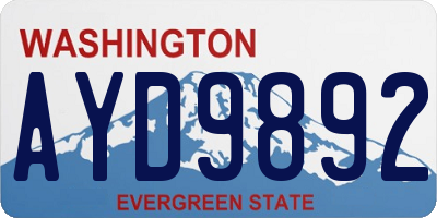 WA license plate AYD9892